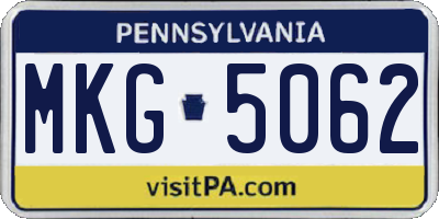 PA license plate MKG5062