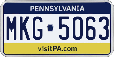 PA license plate MKG5063