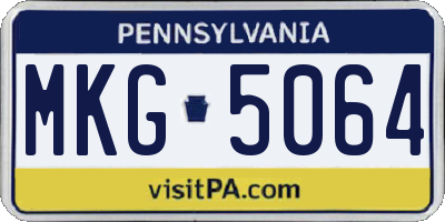 PA license plate MKG5064