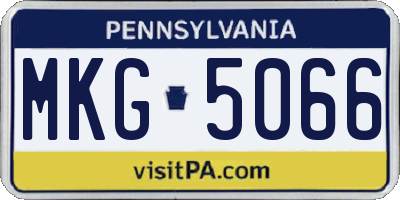 PA license plate MKG5066