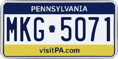 PA license plate MKG5071