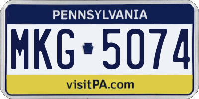 PA license plate MKG5074