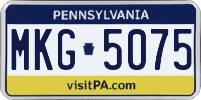 PA license plate MKG5075