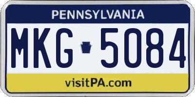 PA license plate MKG5084