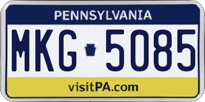 PA license plate MKG5085