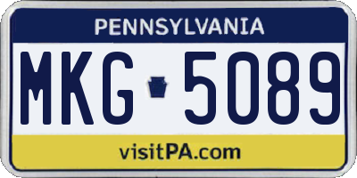 PA license plate MKG5089