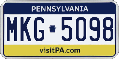 PA license plate MKG5098