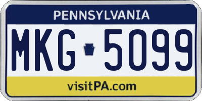 PA license plate MKG5099