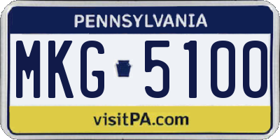 PA license plate MKG5100