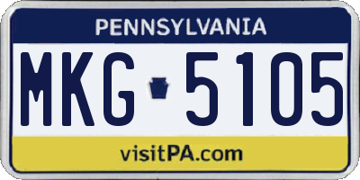 PA license plate MKG5105