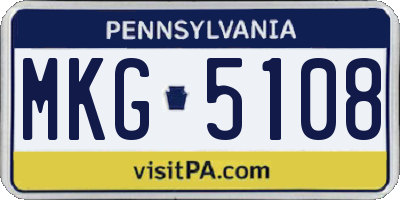 PA license plate MKG5108