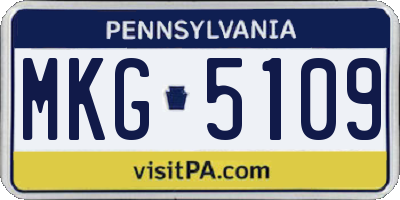 PA license plate MKG5109