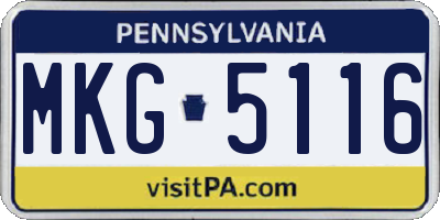 PA license plate MKG5116