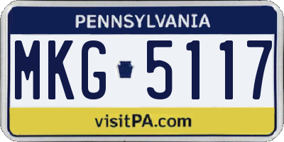 PA license plate MKG5117