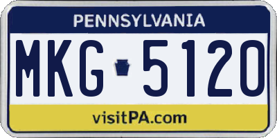 PA license plate MKG5120
