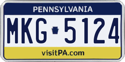 PA license plate MKG5124