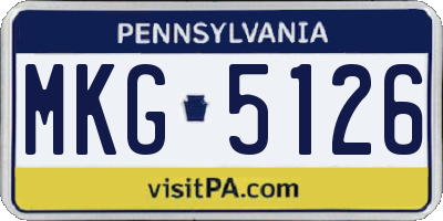 PA license plate MKG5126