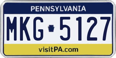 PA license plate MKG5127