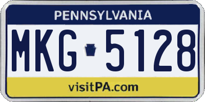 PA license plate MKG5128