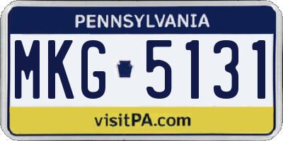 PA license plate MKG5131