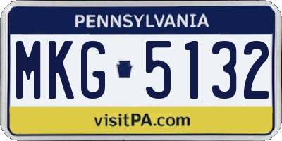 PA license plate MKG5132
