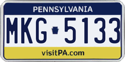 PA license plate MKG5133