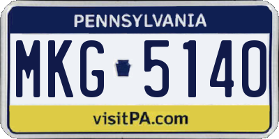 PA license plate MKG5140