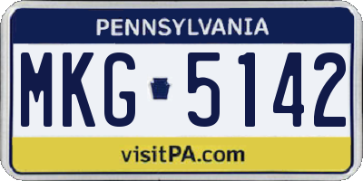 PA license plate MKG5142