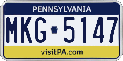 PA license plate MKG5147