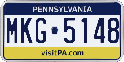 PA license plate MKG5148