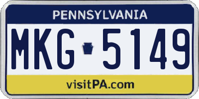 PA license plate MKG5149