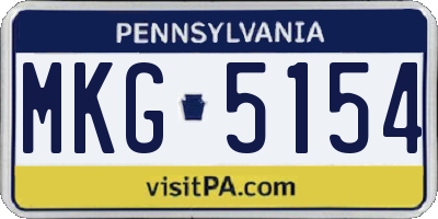 PA license plate MKG5154