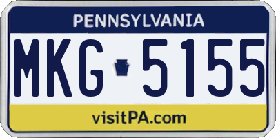 PA license plate MKG5155