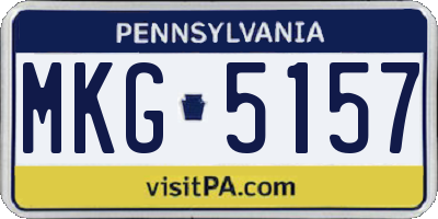 PA license plate MKG5157