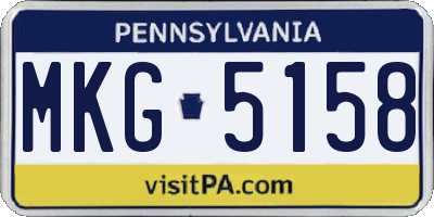 PA license plate MKG5158