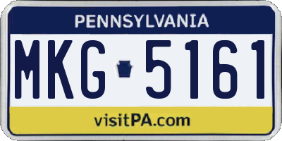 PA license plate MKG5161
