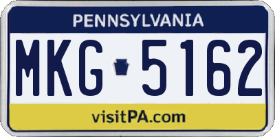 PA license plate MKG5162