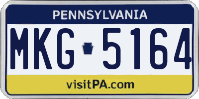 PA license plate MKG5164