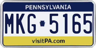 PA license plate MKG5165