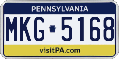 PA license plate MKG5168