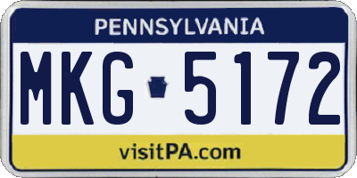 PA license plate MKG5172