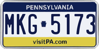 PA license plate MKG5173