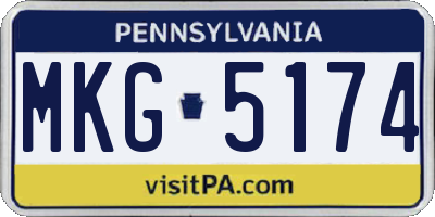 PA license plate MKG5174