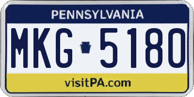 PA license plate MKG5180