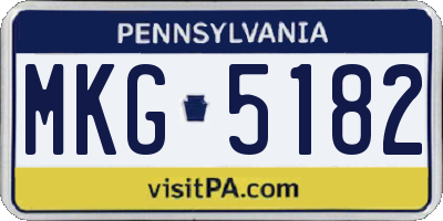 PA license plate MKG5182