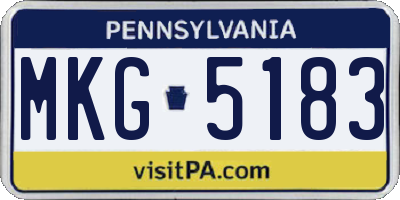 PA license plate MKG5183