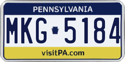 PA license plate MKG5184