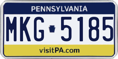 PA license plate MKG5185
