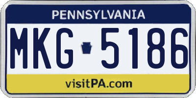 PA license plate MKG5186