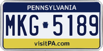 PA license plate MKG5189